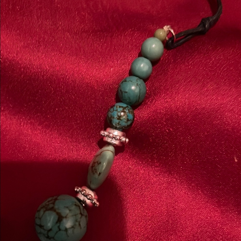 Fashion Jewelry Blue and Black Necklace with Turquoise Accents - Picture 3 of 5